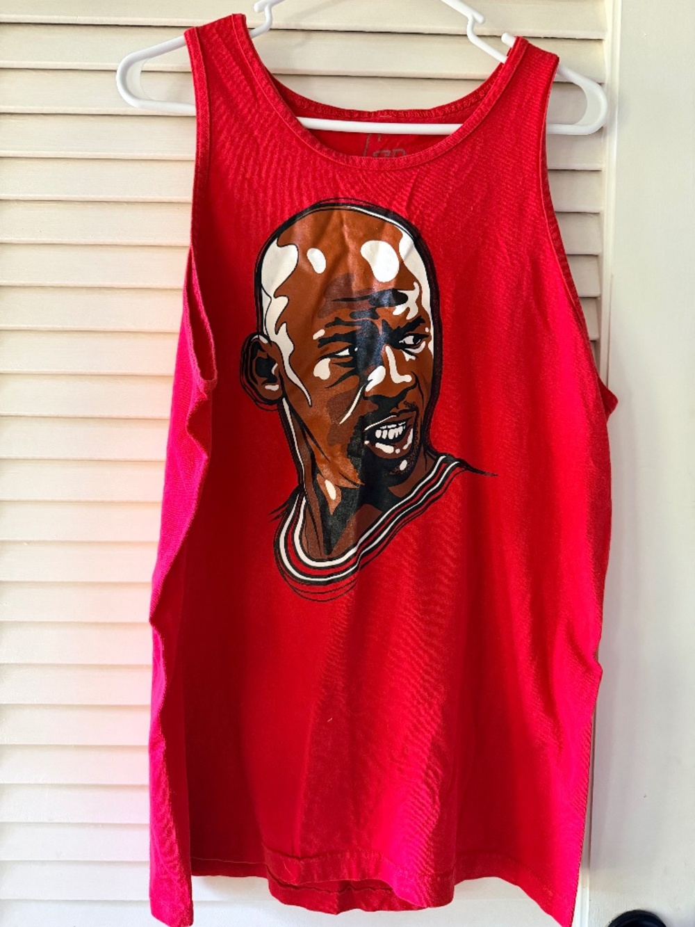 Michael Jordan Graphic Tank Top Mens Large Red Basketball 90s Streetwear LTD